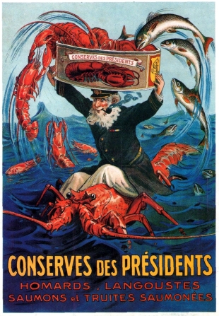 Publicidad marinera. Conserves des Présidents (Francia).