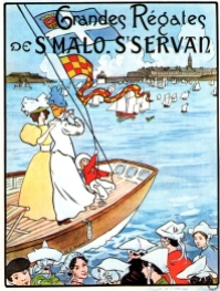 Tarjeta postal de M.E. Renault: Regatas de San Malo - San Servan.