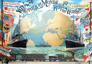 Cruceros por el mundo (cartel del año 1900).